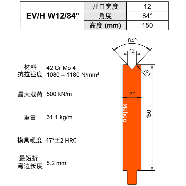 通快折弯下模 V12 EVIH W12/84