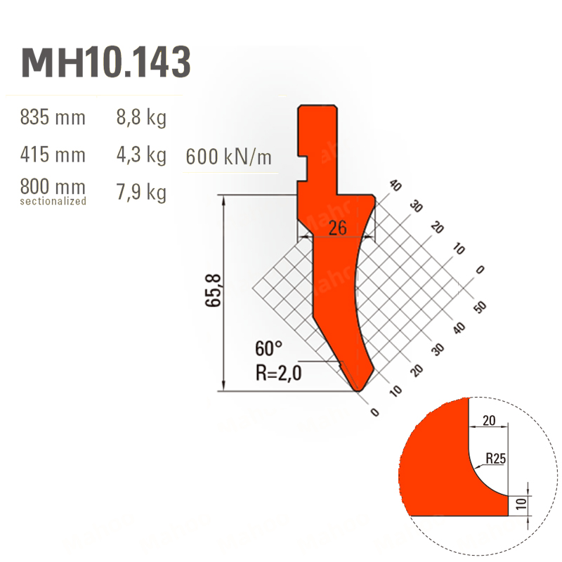 折弯模具-折弯上模MH10.143