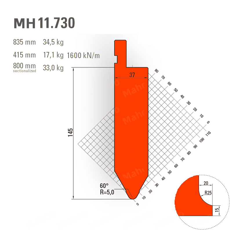 折弯模具-折弯上模MH11.730