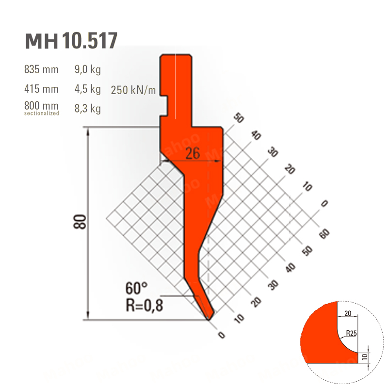 折弯模具-折弯上模MH10.517